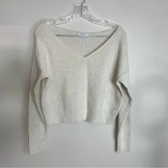 Babaton Lita Longsleeve Cropped V-neck Sweater S - Picture 4 of 9